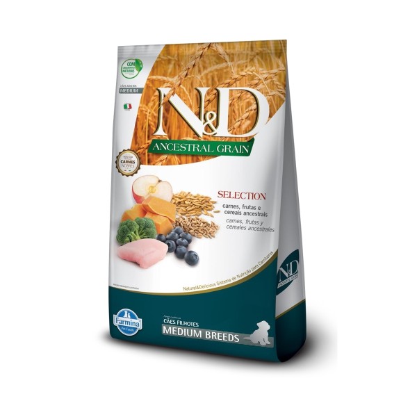 N&D Ancestral Grain Selection Puppy Medium 15kg | Ração Premium