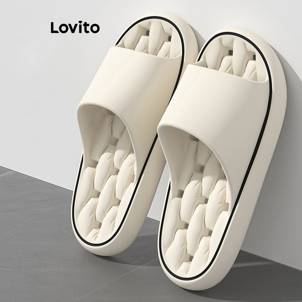 Lovito Chinelos casuais lisos e confortáveis com sola grossa para mulheres LFA27038 - Women Shoes