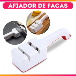 Afiador de Facas e Tesouras Amolador Profissional Afiar de Plástico e Metal Emborrachado 2 Opções