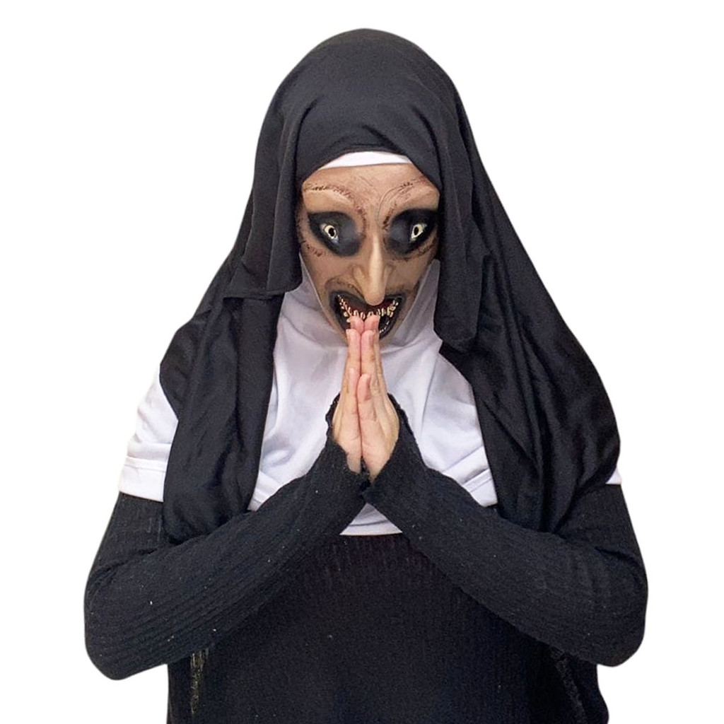 Mascara Freira Realista Realista Latex Hallowen Festa Carnaval Fantasia Terror Susto Trolagem Horror Divertido Engraçado