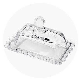 Manteigueira de Cristal com Tampa para Mesa Decoarada Pearl em Oferta na Shopee