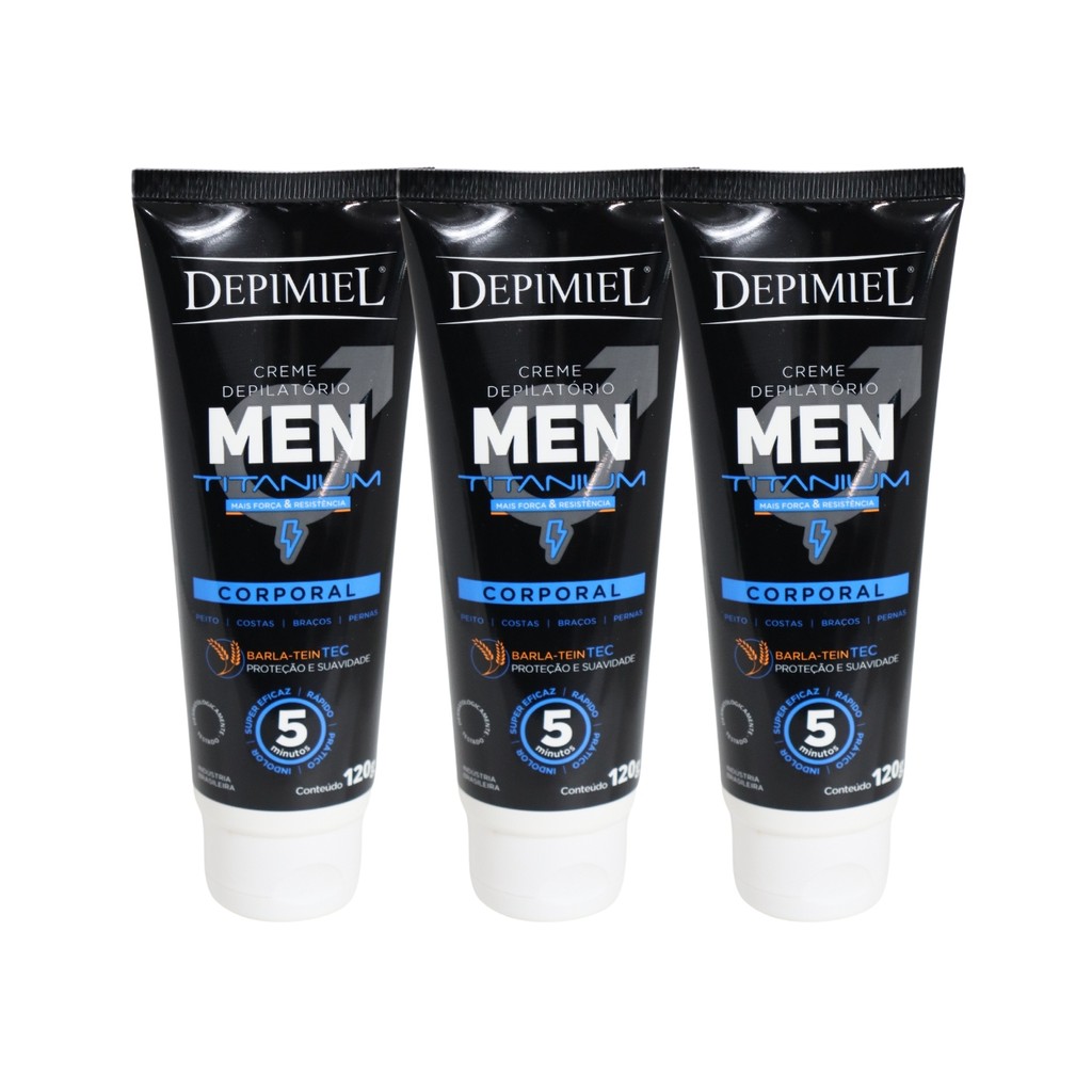 Kit 3 Creme Depilatória Men Corporal Masculino Depimiel em Oferta na Shopee