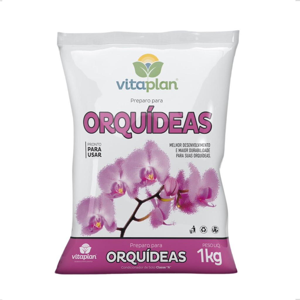 Substrato Preparo Plantio Orquídeas 1kg Floração Adubo Fertilizante Mineral Misto Sólido Vitaplan