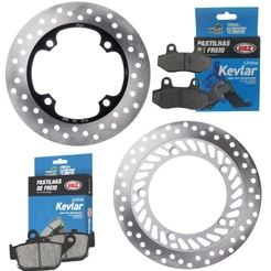 Kit Discos de Freio Cb 300r Sem Abs 2010 A 2015 + Pastilhas Vaz