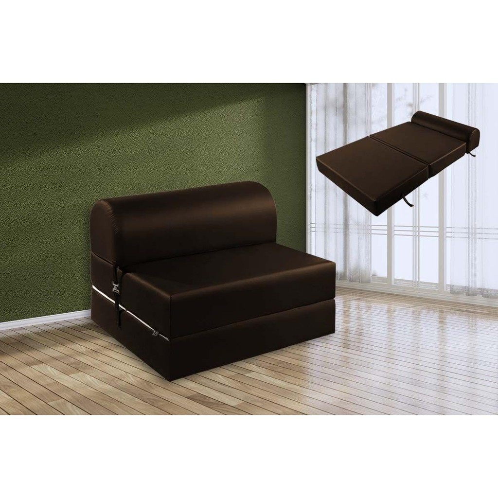 Sofá Cama Solteiro New Extra Suede Marrom - Paropas - Home & Living