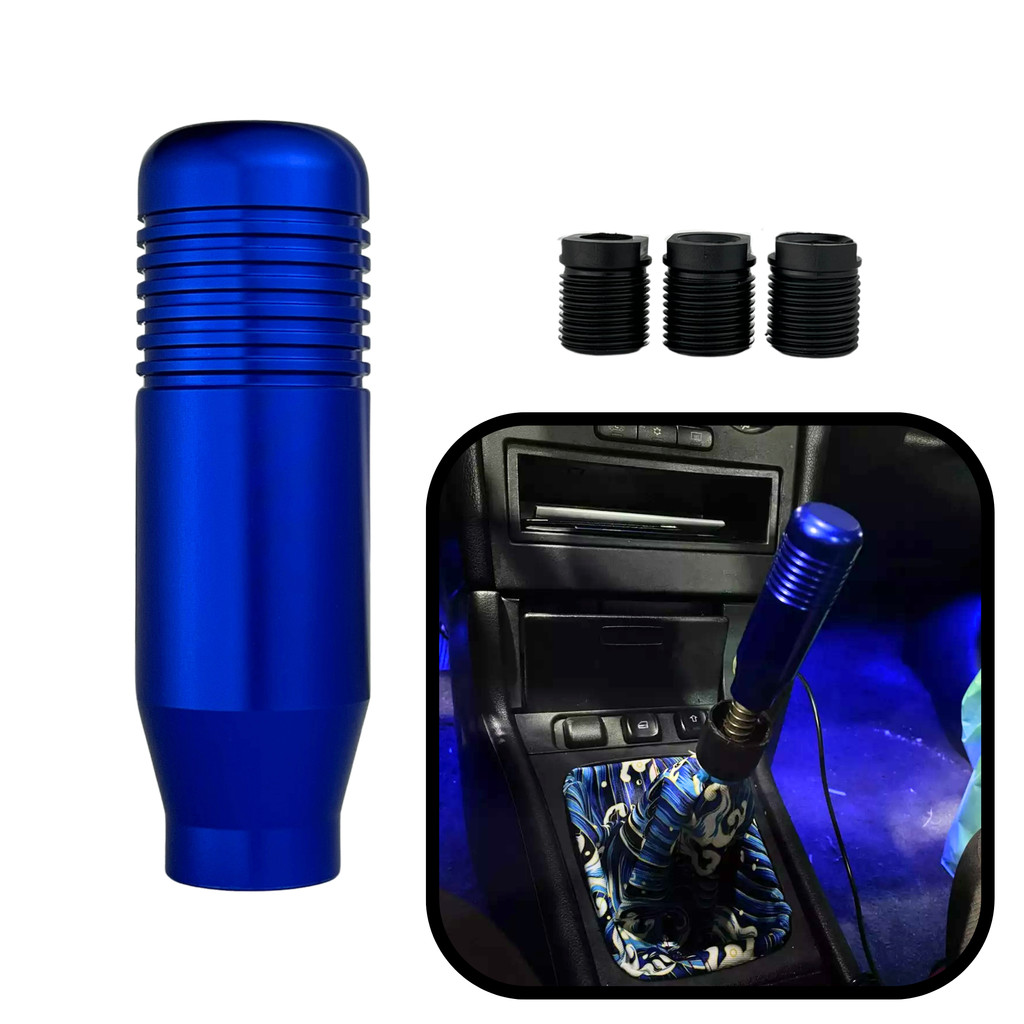 Manopla Câmbio Esportiva em Metal Azul Universal Ajustável