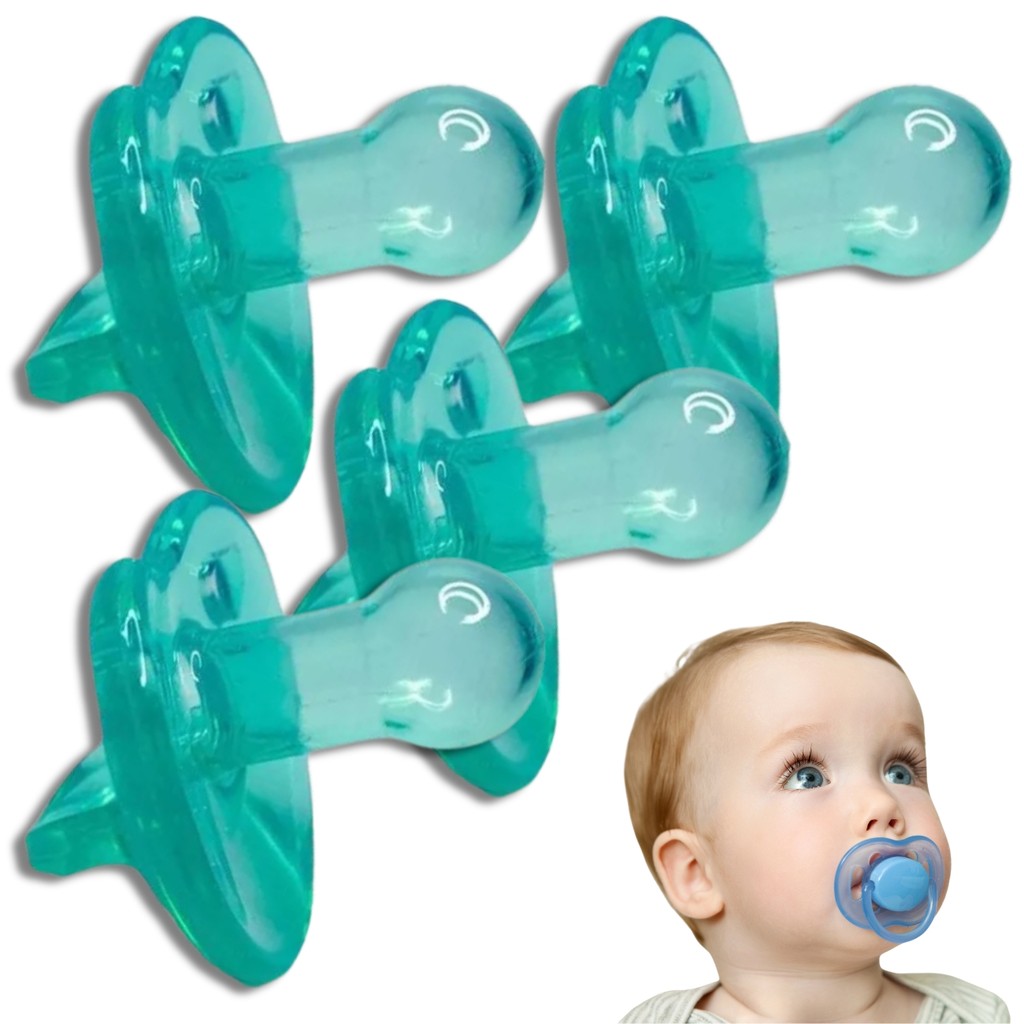 Kit 4 Unidades Chupeta 100% Silicone Tamanho 2 Tetê A Partir de 6 meses em Oferta na Shopee