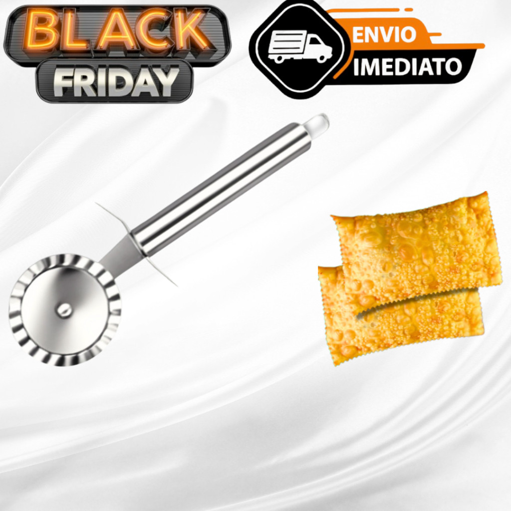 Carretilha de Fechar Pastel e Cortar Massas Em Aço Inox Resistente Multiuso