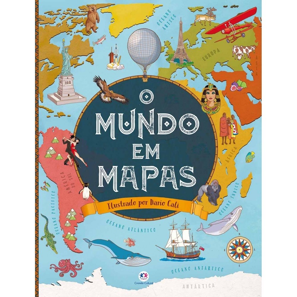 Livro Capa dura O mundo em mapas em Oferta na Shopee