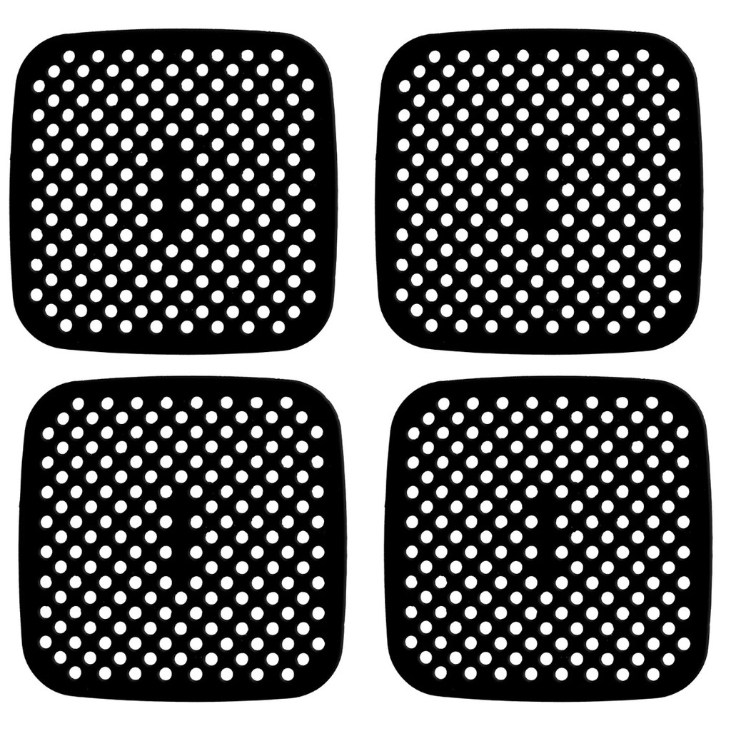 Kit 4 Tapete Quadrado Protetor Para Fogão Indução Cooktop Air Fryer Silicone Almofada Descanso