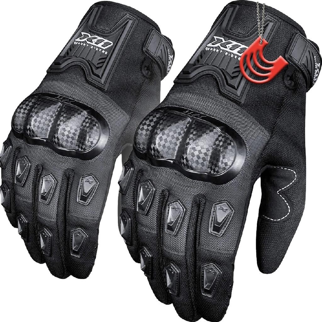 Luva Masculina X11 Blackout 2 com Touch Celular p Motociclista Moto Motoqueiro Motocross Kart Trilha - Spare Parts and Accessories for Vehicles