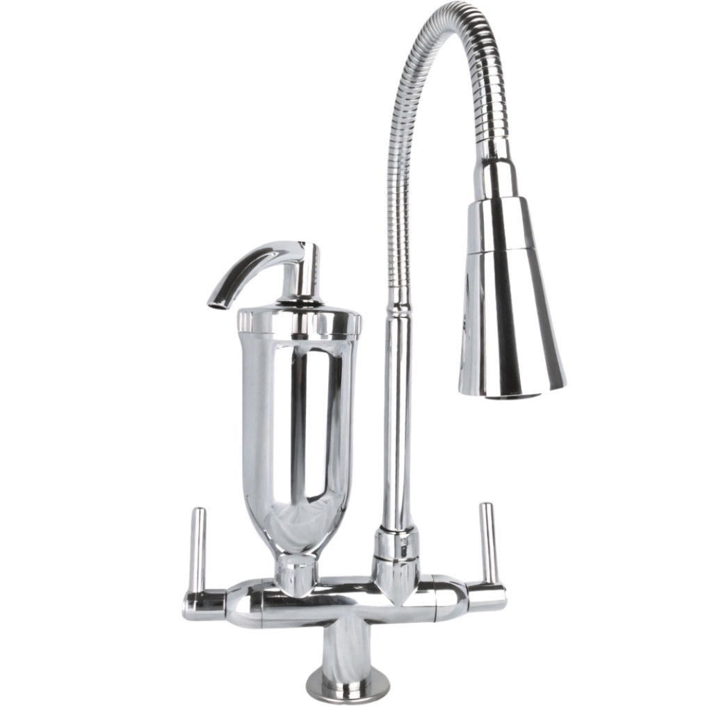 Torneira Filtro Bancada Cromada Flexível Cone Duplo Jato Gourmet 2168