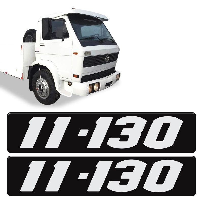 Par De Adesivos 11-130 Emblema Preto Caminhão Volkswagen
