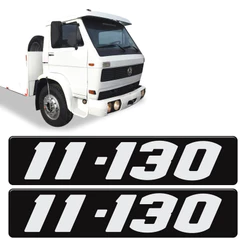 Par De Adesivos 11-130 Emblema Preto Caminhão Volkswagen