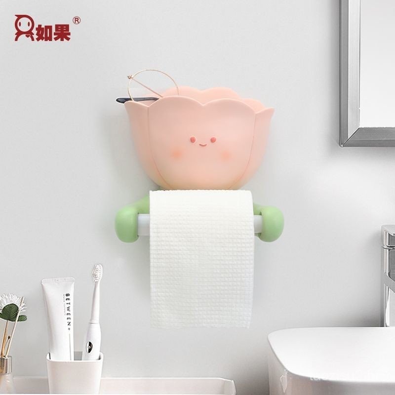 Suporte de Papel Higiênico Tulipa Banheiro Toalha Facial Rack de Armazenamento Criativo Se...