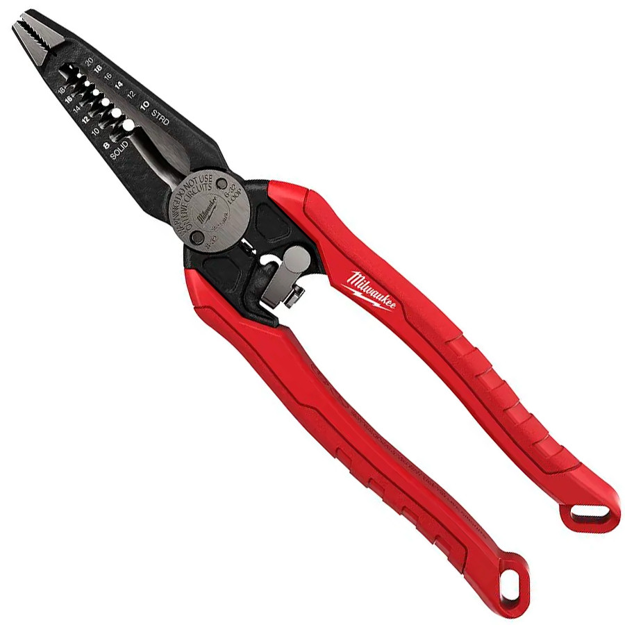 Alicate Eletricista 7 em 1 MILWAUKEE 48-22-3078 com Crimpador Descascador Cortador e Rebarbador