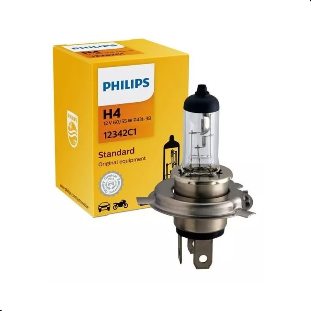 Lâmpada Philips Halógena Standard 55/60w 12v H4 em Oferta na Shopee