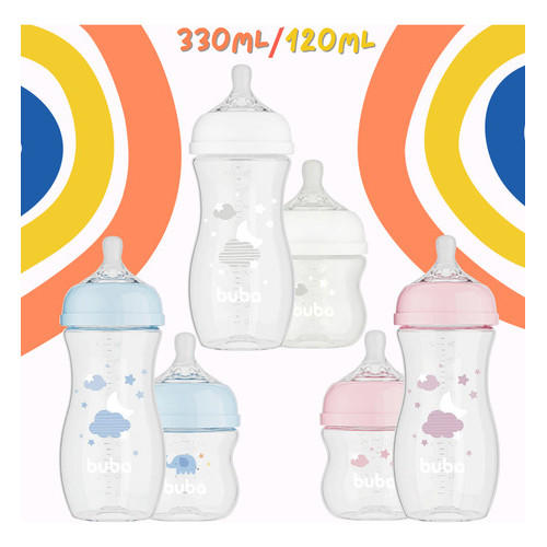 Kit 2 Mamadeira Infantil Buba 120ml 330ml Anticólica Bpafree em Oferta na Shopee