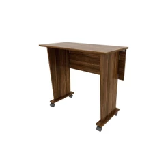 Mesa Multiuso Escritório Dobrável ME4117 c/ Rodízios Nogal - Tecno Mobili