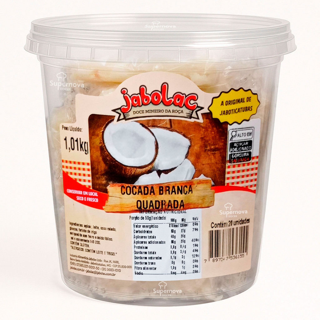 Doce Cocada Branca Jabolac 1,01kg com 20
