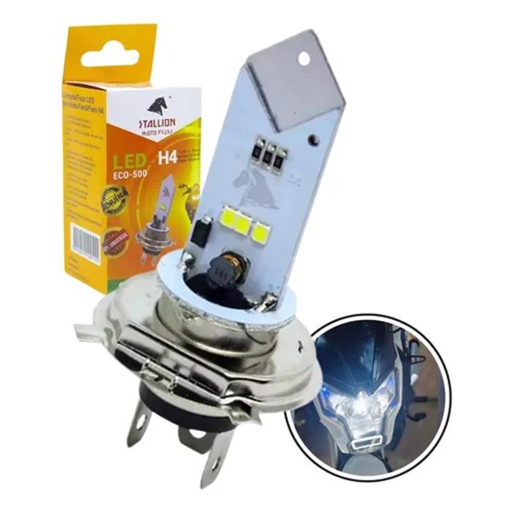 LAMPADA FAROL STALLION 2 LED H4 12W UNIVERSAL