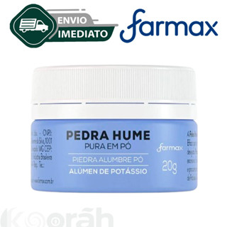 Pedra Hume Pura Em Pó Farmax 20g Fecha Poros Tira Oleosidade Envio Imediato em Oferta na Shopee