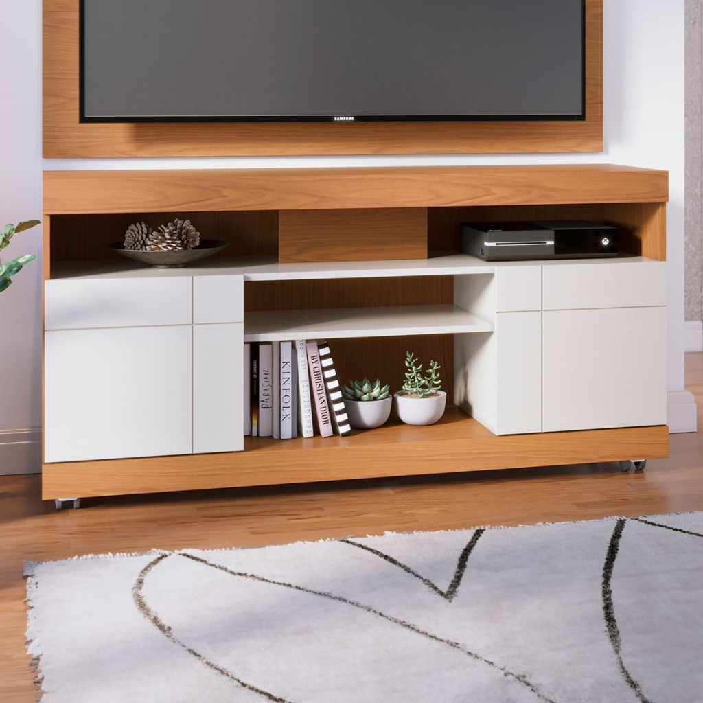 Rack para TV Até 42 Polegadas 2 Portas Apeu - Pnr Móveis em Oferta na Shopee