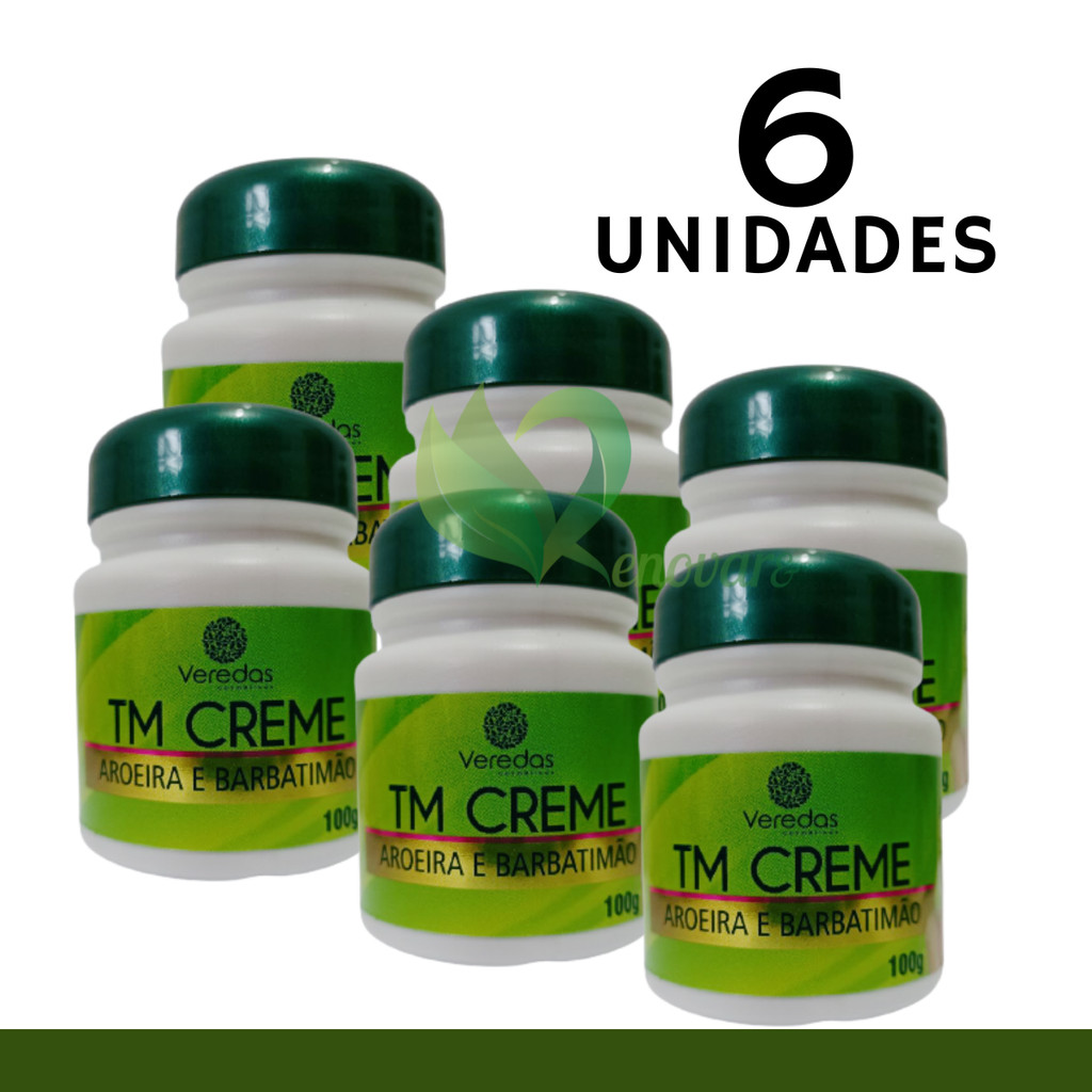 6x TM Creme Tira Mancha / Seca espinhas Hidratante com Aroeira e Barbatimão
