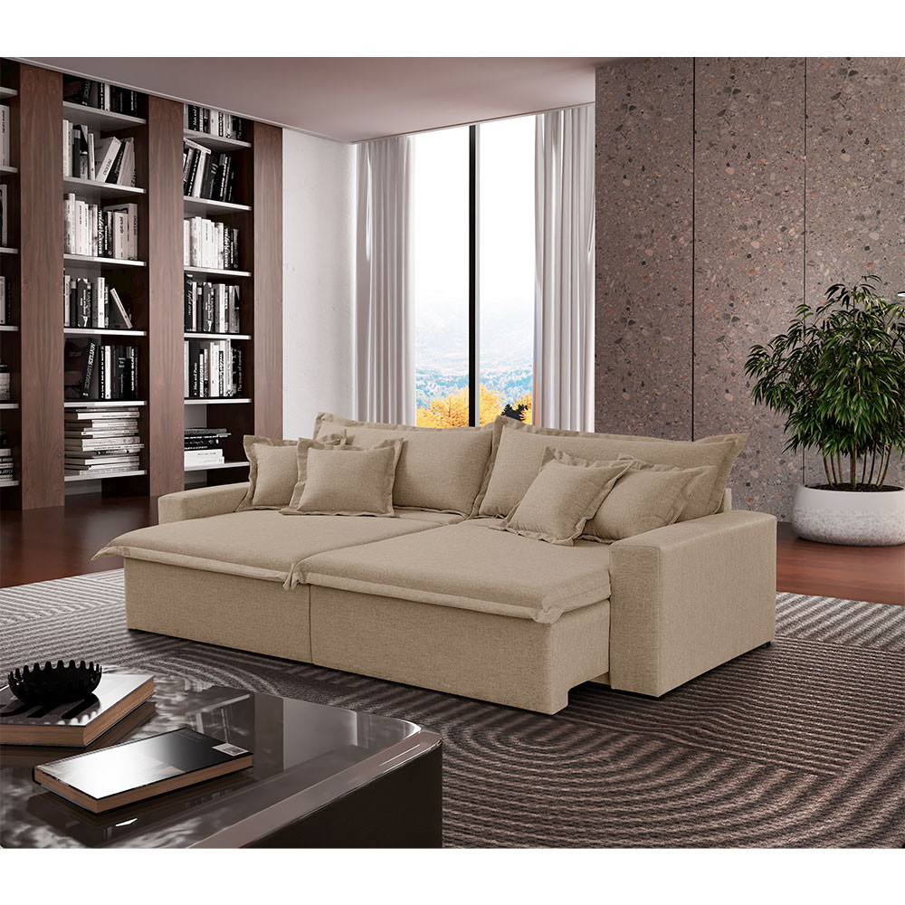 Sofá Montreal Linho 02 Módulos de 120m B25cm Meu Sofá Online