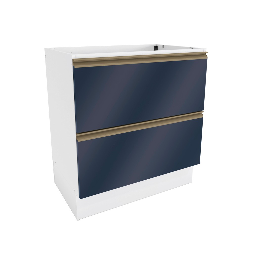 Balcão 2 Gavetas Kappesberg Celeste 100% MDF Branco/Azul Profundo 80cm em Oferta na Shopee