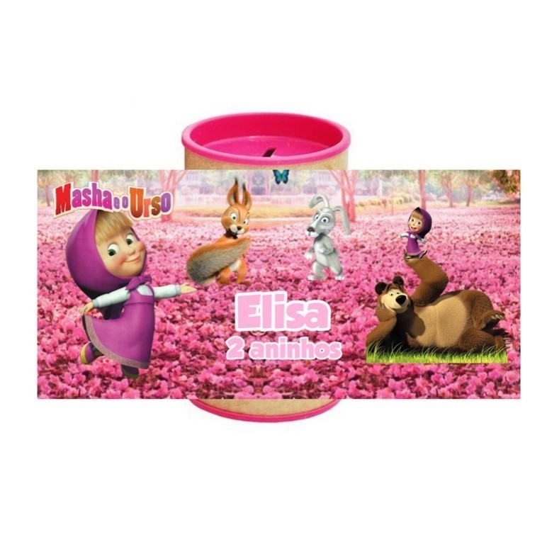 10 Cofrinhos Personalizados Festa Ma e o Urso