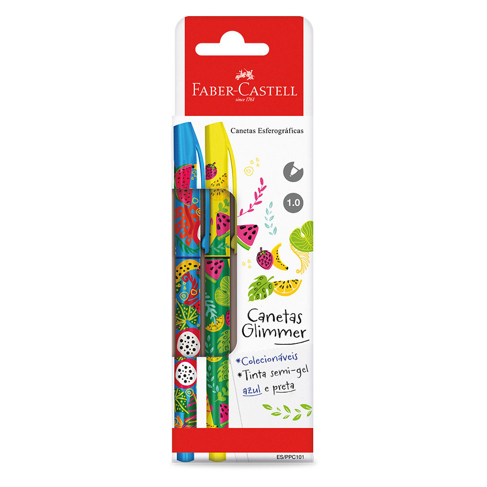 Caneta esferográfica Glimmer Botânica 2 unid ES/PPC101 Faber-Castell em Oferta na Shopee