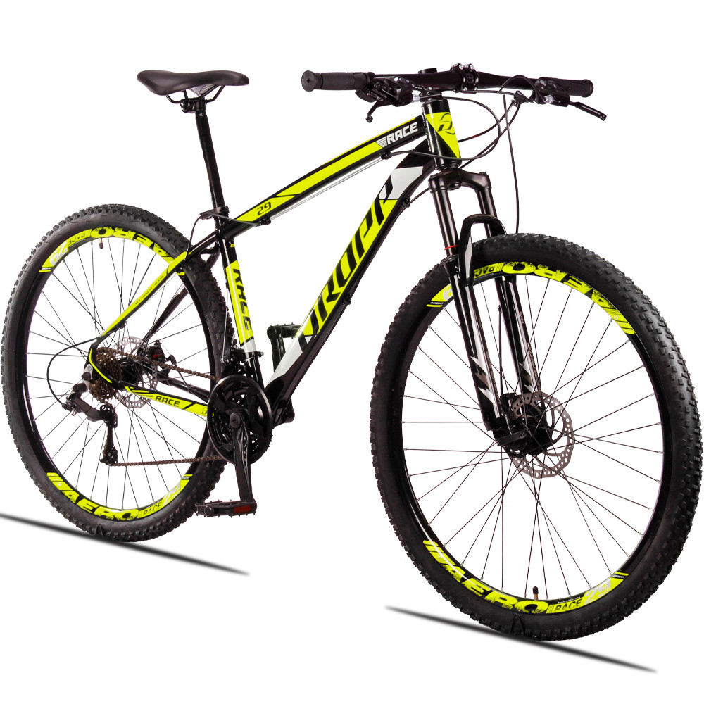 Bicicleta Aro 29 Dropp Race Alumínio 24 Vel Marcha Freio a Disco hidráulico Suspensão MTB em Oferta na Shopee