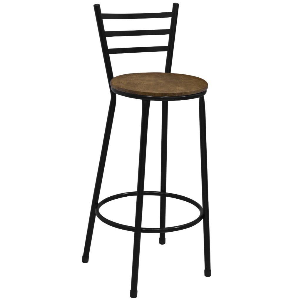 Banco Banqueta Alto Lorena Encosto Aço Carbono Para Área de Lazer Bar Balcão Lazer Lindo Acabamento Premium Durável
