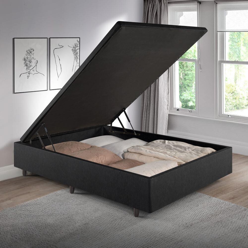 Box Baú 120x203x34 cm Korino Linho Preto