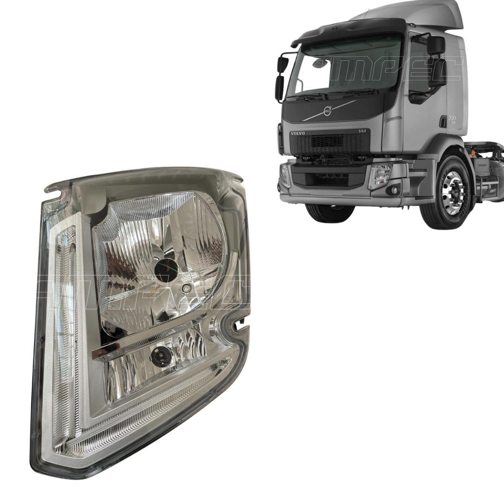Farol Compativel Volvo VM 270 330 Após 2015  LED Esquerdo