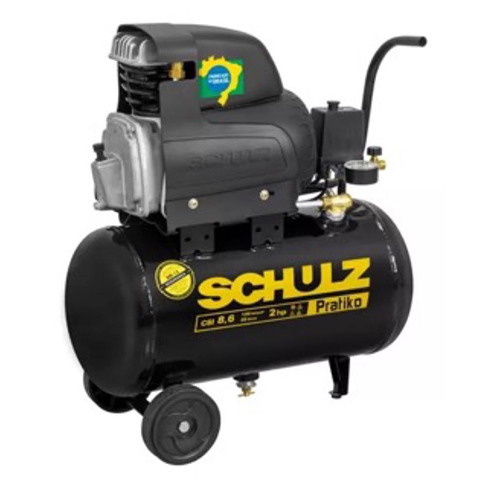 Compressor De Ar 25 Litros 2HP (220V) - 120lbf Pratiko Csi 8,6 - Schulz em Oferta na Shopee