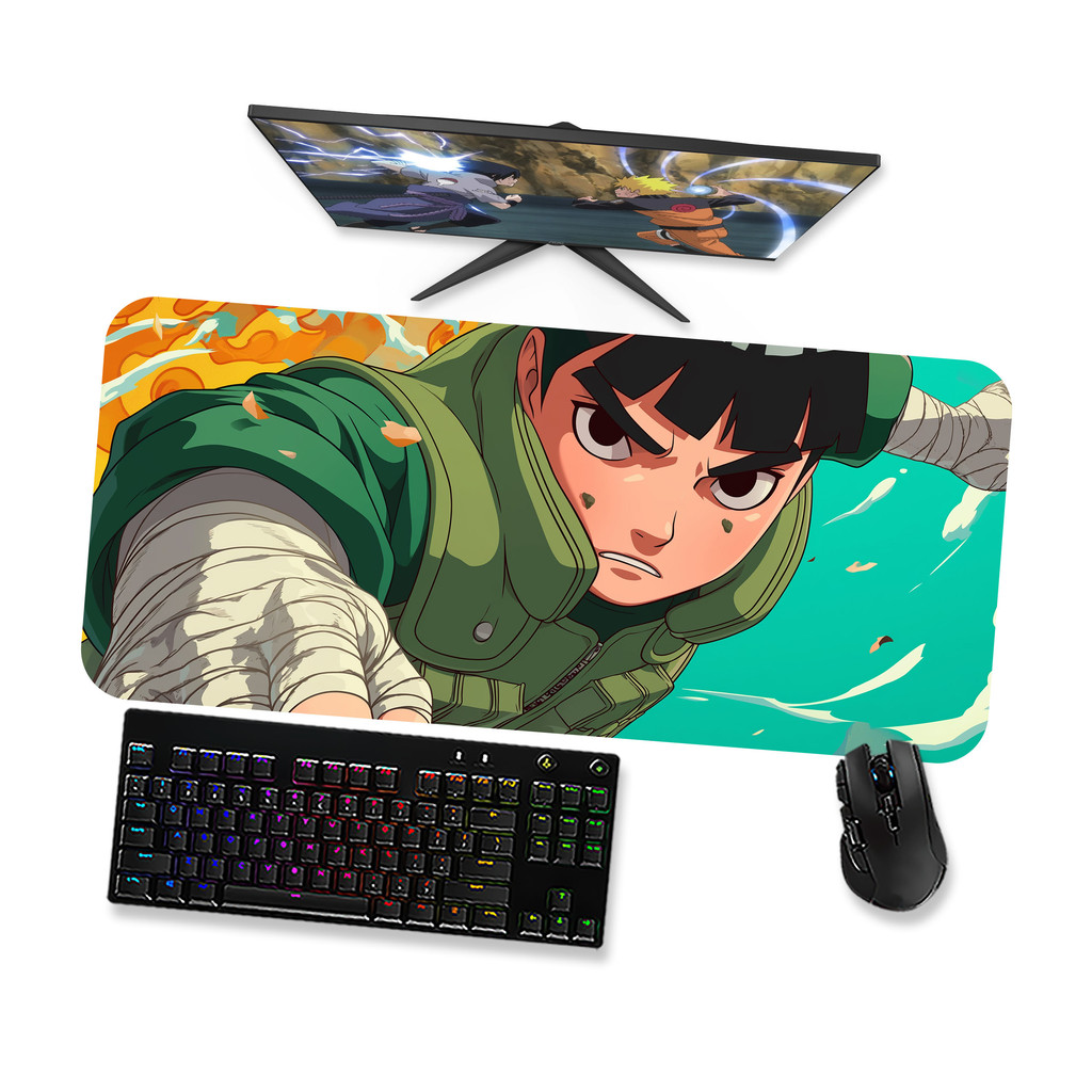 Mouse Pad Gamer Grande  Naruto  Rock Lee 1  90x40 80x40 60x40 70x30 45x40