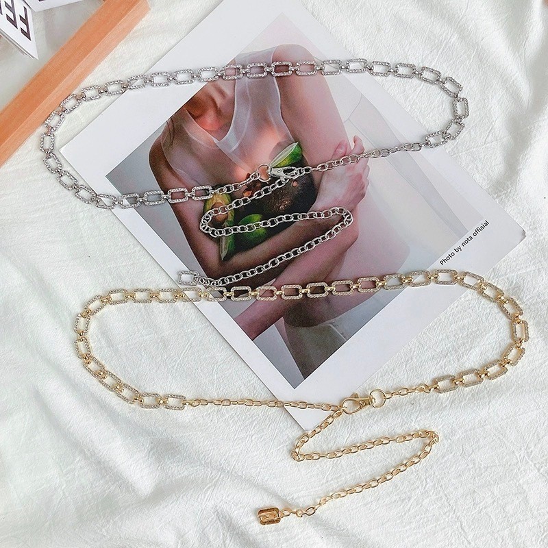 Cintos Feminino Com Corrente dourado e prata De Metal importado 2024 em Oferta na Shopee