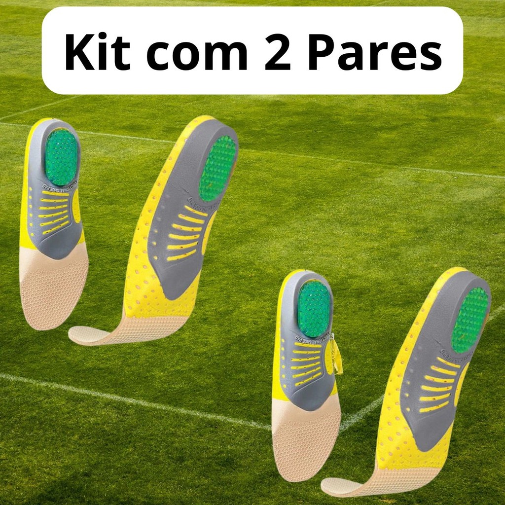 Kit 2 Pares Palmilha Ortopédica Fascite Esporão Pé Chato Dor em Oferta na Shopee