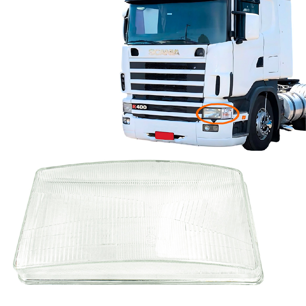 Lente Farol Esquerdo Scania Série 4 2010 para frente