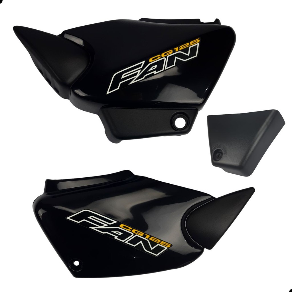 PAR TAMPA LATERAL ADESIVO TITAN 2000 FAN 125 2000 2008 PRETO em Oferta na Shopee