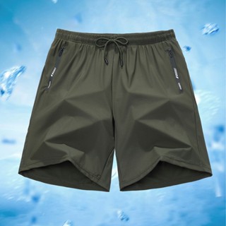 BERMUDA Shorts esportivos masculinos de secagem rápida calças cortadas de seda gelo estilo fino corrida Fitness so em Oferta na Shopee