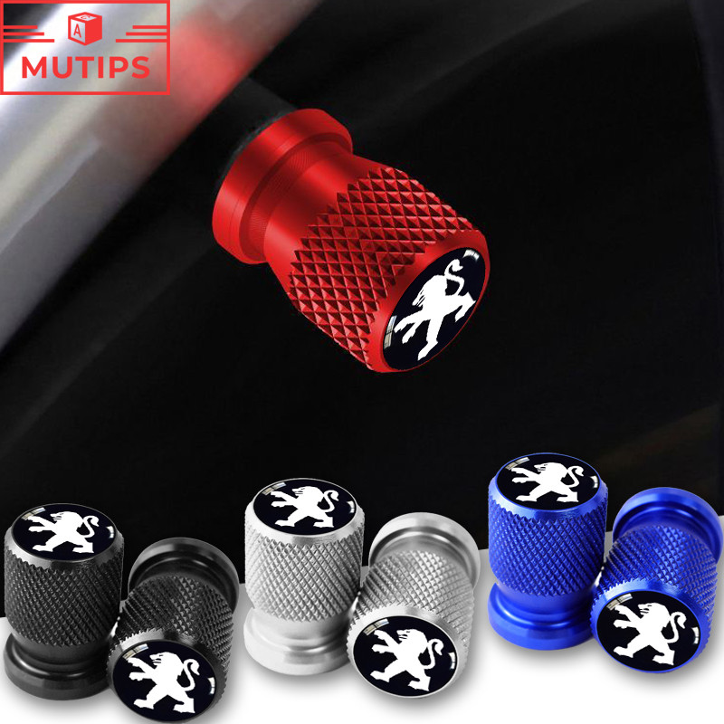2/4 Pcs Peugeot Tampa Da Válvula Do Pneu De Carro Haste Roda De Ar De Metal À Prova De Poeira Para 206 208 207 307 308 2