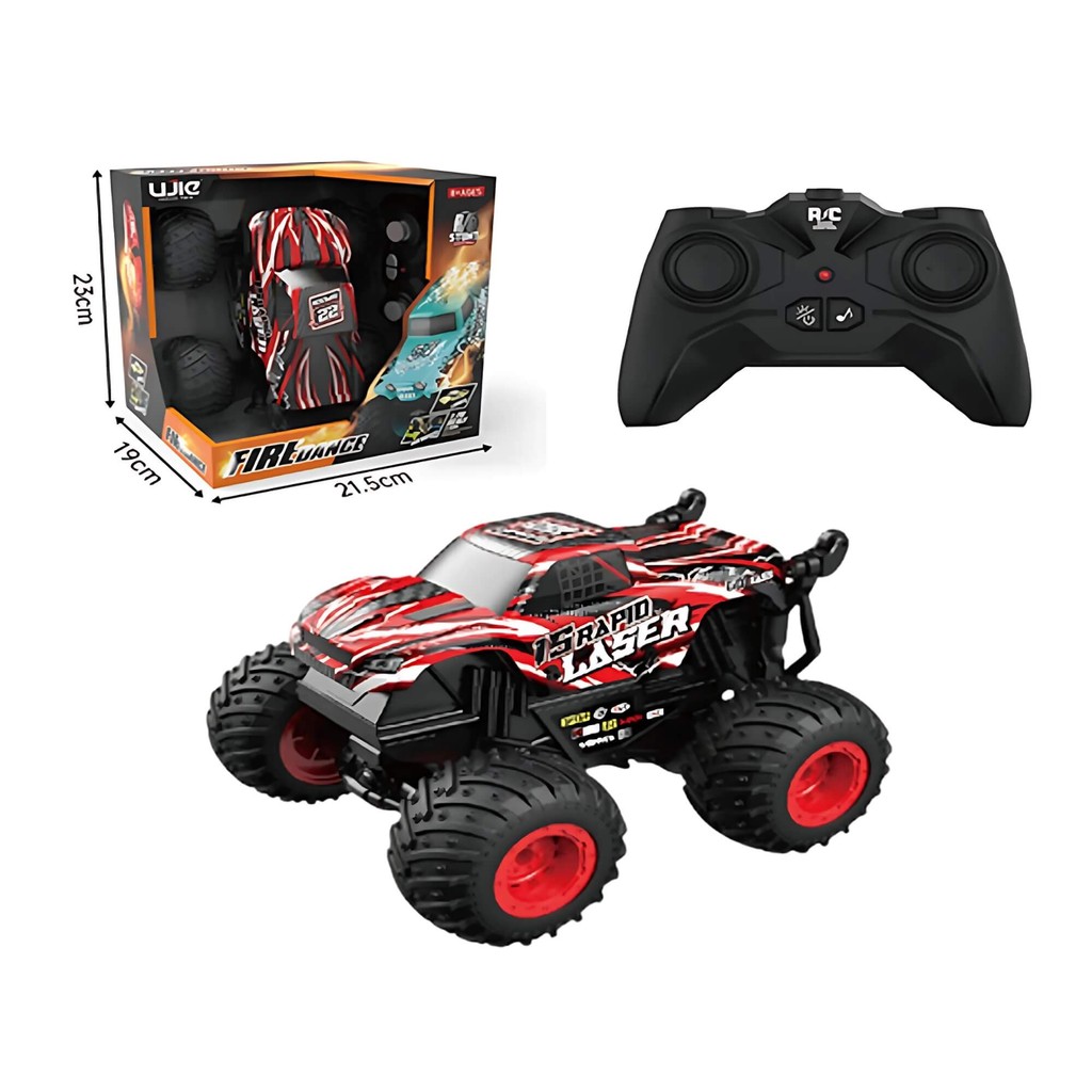Brinquedo Infantil Carrinho LED 7 Spin Monster Vermelho com Controle Remoto Zippy Toys - 9156 em Oferta na Shopee