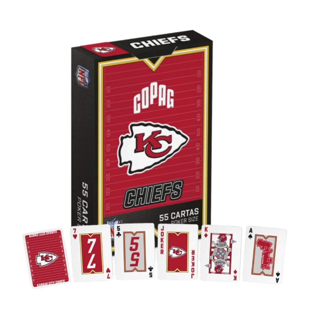 Jogo de Cartas Baralho NFL Kansas City Chiefs 55 Cartas Copag - 34591 em Oferta na Shopee