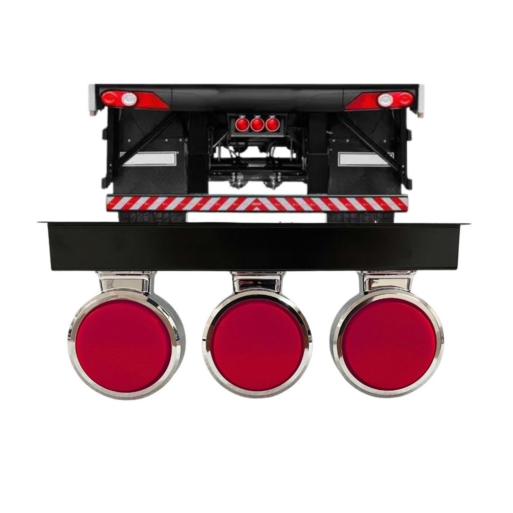 Kit 3 Lanterna Bojuda Foguinho Três Marias Vermelha LED Bivolt 12v / 24v + Suporte H3