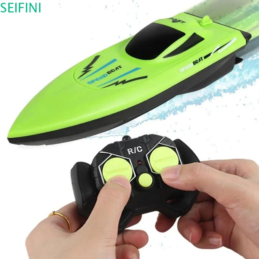 Barco De Controle Remoto SEIFINI , Barcos RC De Corrida À Prova D'água De Longa Duração , Brinquedo Elétrico De Lancha S