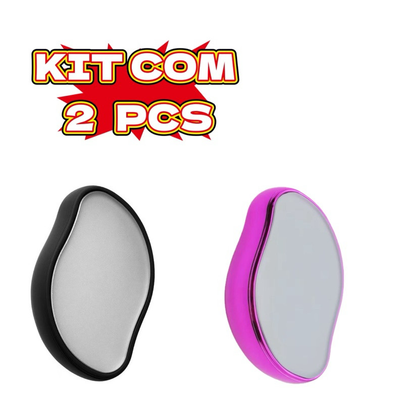 Kit Com 2 pcs Depilador De Cristal Indolor Reutilizável Ferramenta De Beleza Fácil De Limpar Seguro em Oferta na Shopee