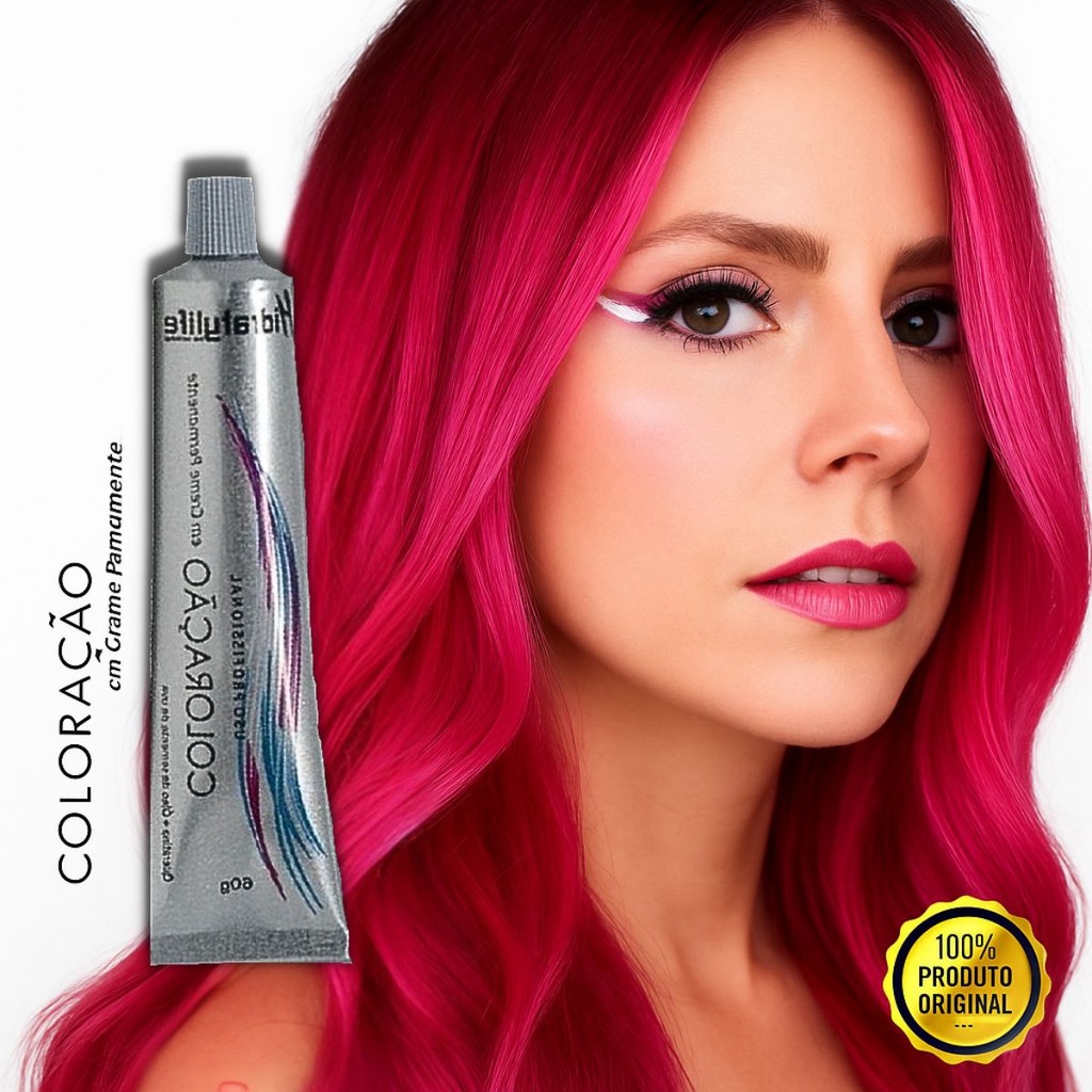 Tinta Rosa para Cabelo Tonalizante Cor Pink Intensa com Brilho Imediato e Uniforme | Compre Agora
